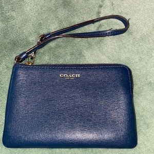 Navy Coach Wristlet